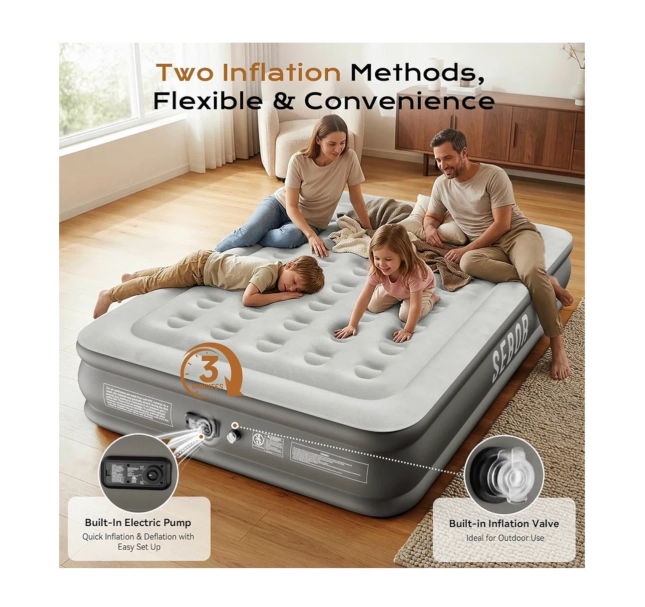Brand new Air Mattress Queen with Built-in Pump 13" - photo 5