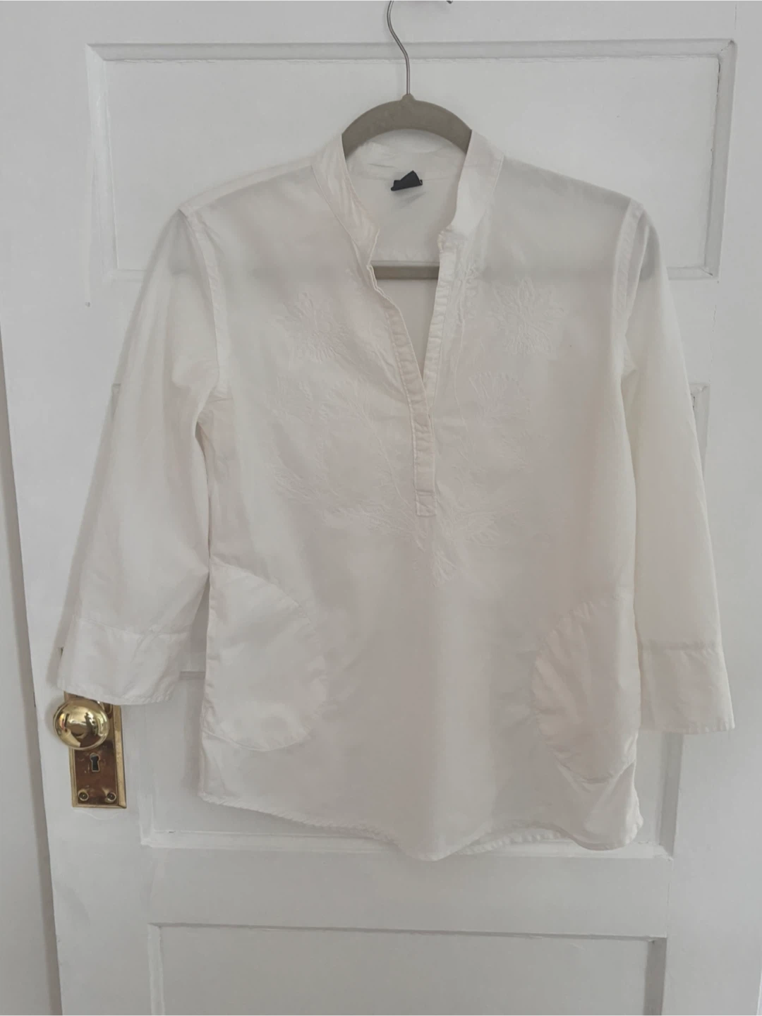 GAP White Embroidered Tunic Top XS