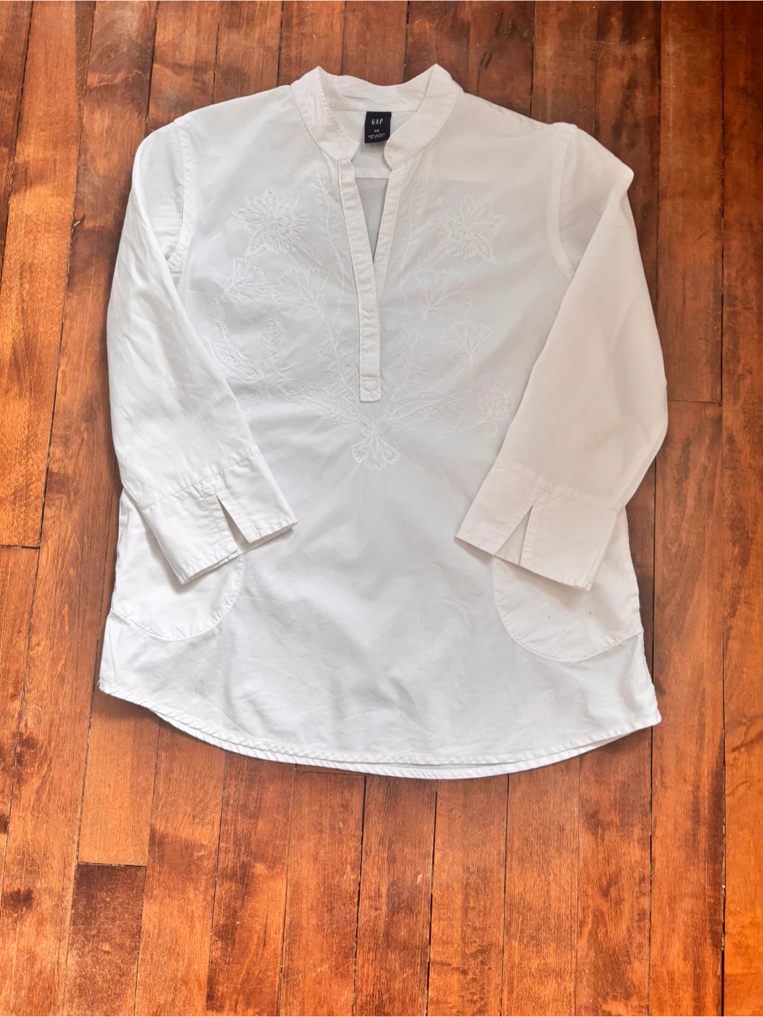 GAP White Embroidered Tunic Top XS - photo 5