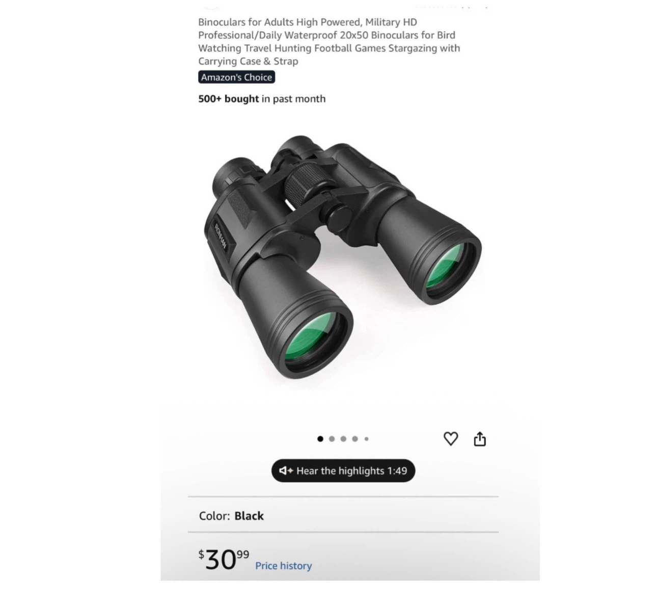 Brand new 20×50 Binoculars for Adults High Powered