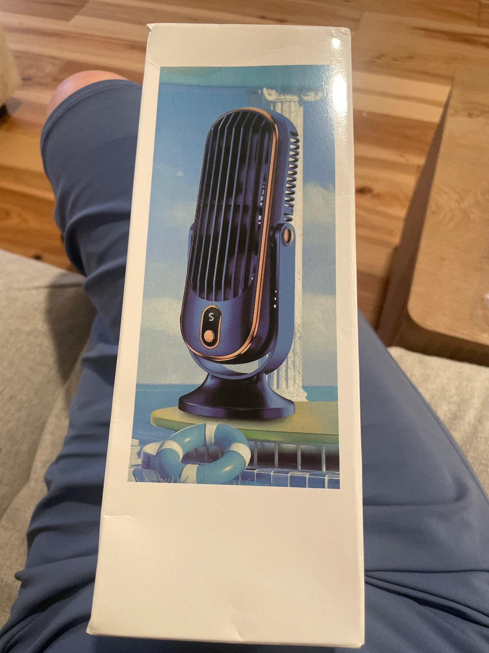Blue and Copper Mini Desk Fan
