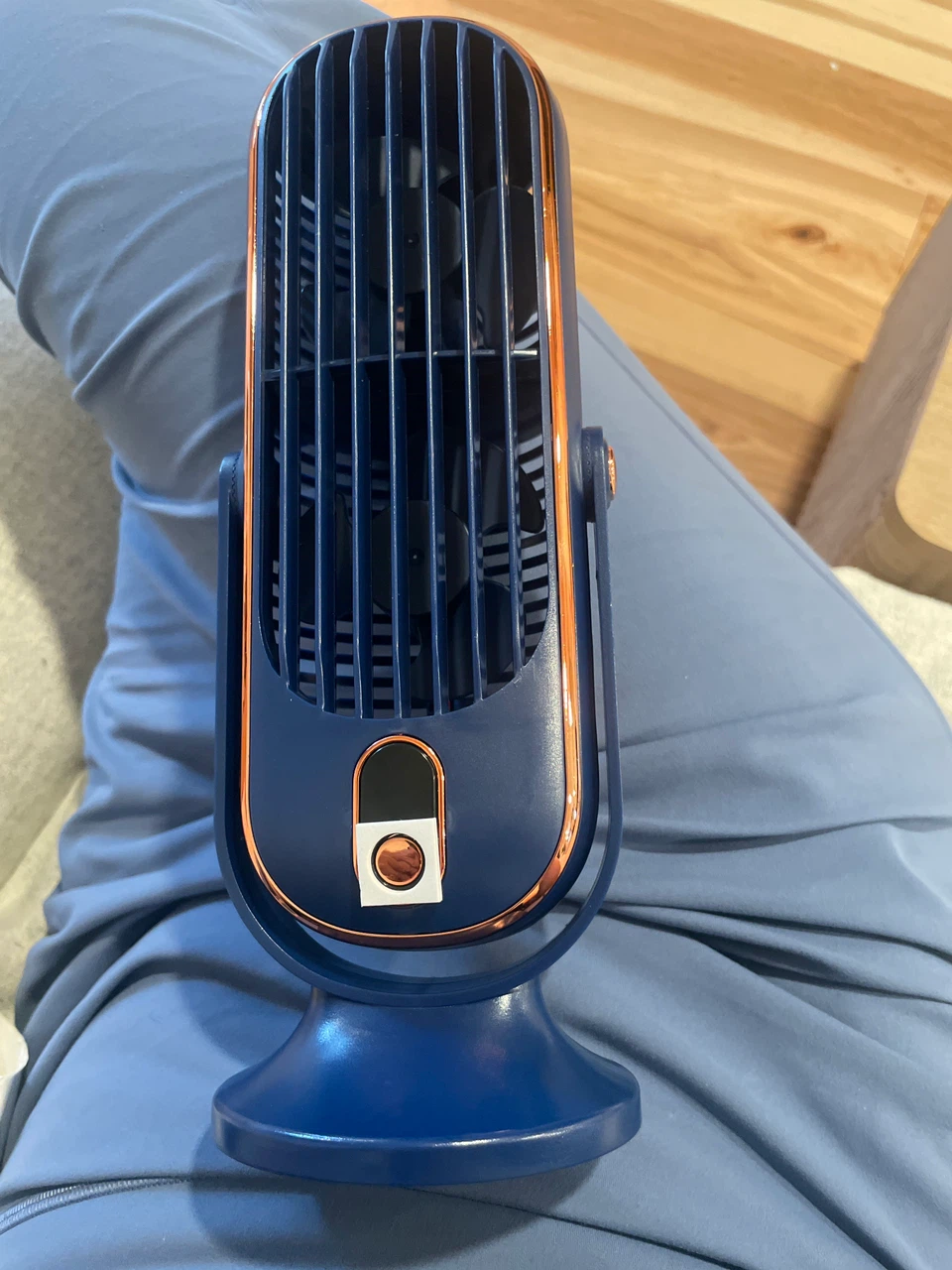 Blue and Copper Mini Desk Fan - photo 2
