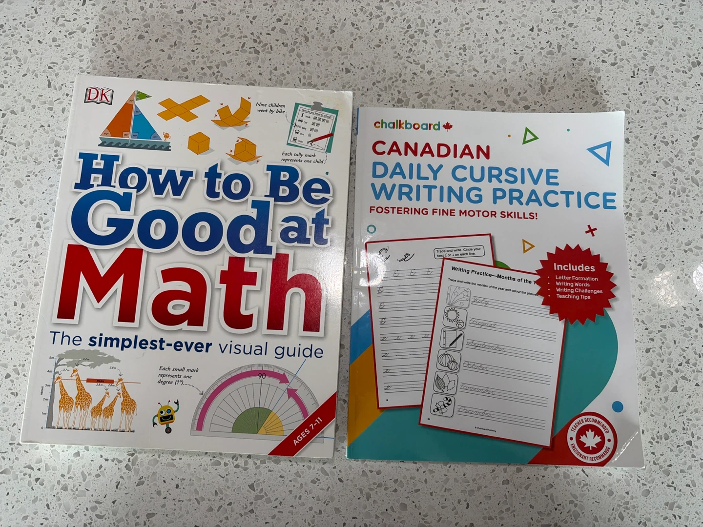 Math Guide (ages 7-11) and Cursive Writing Practice Book