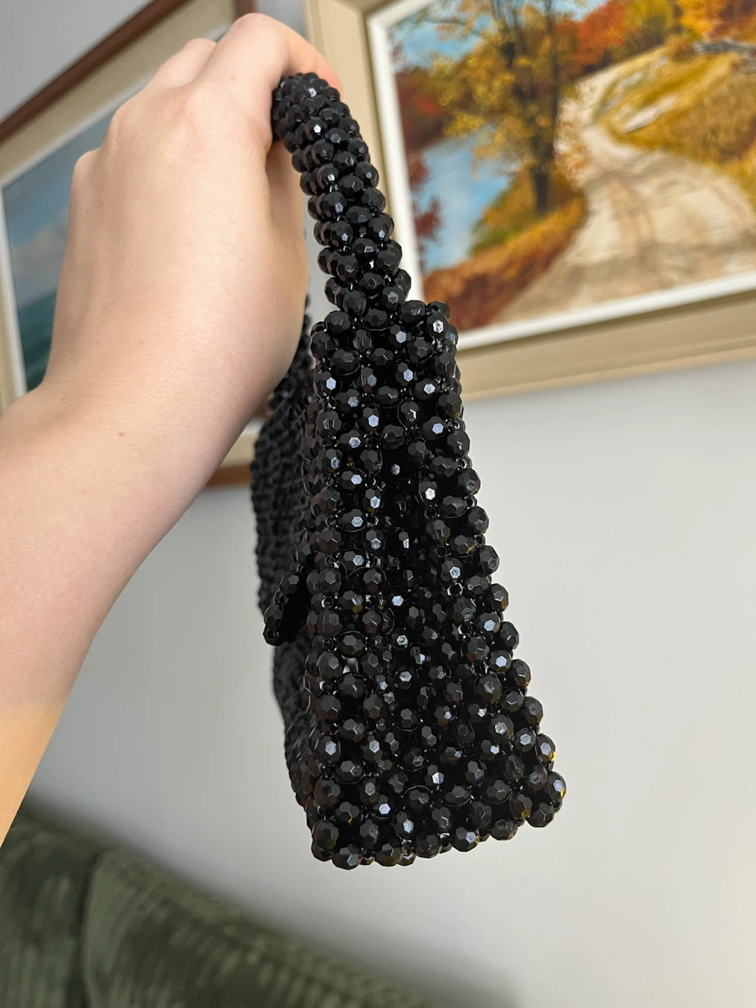 Handmade Black Beaded Handbag - photo 2