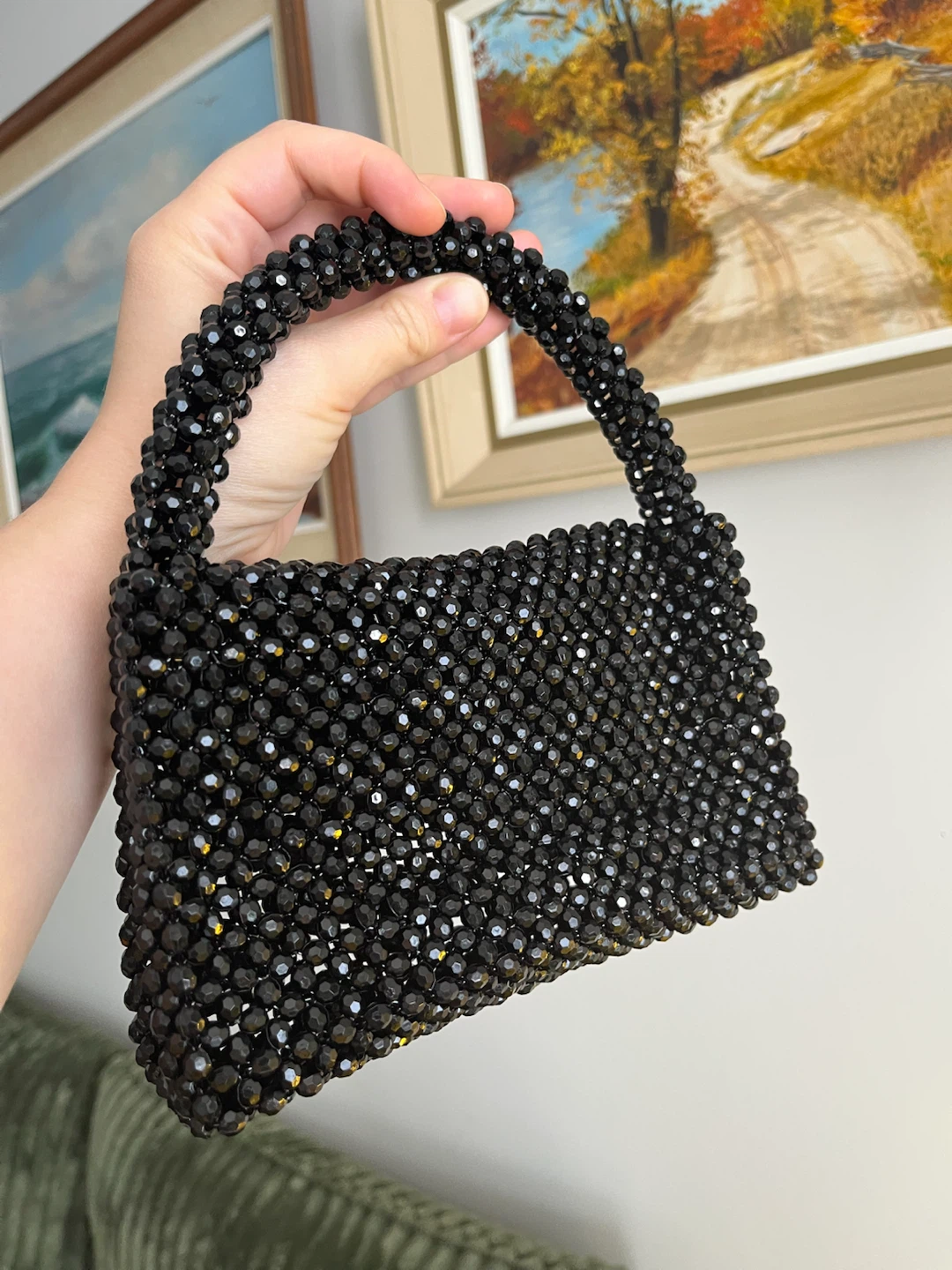 Handmade Black Beaded Handbag - photo 3