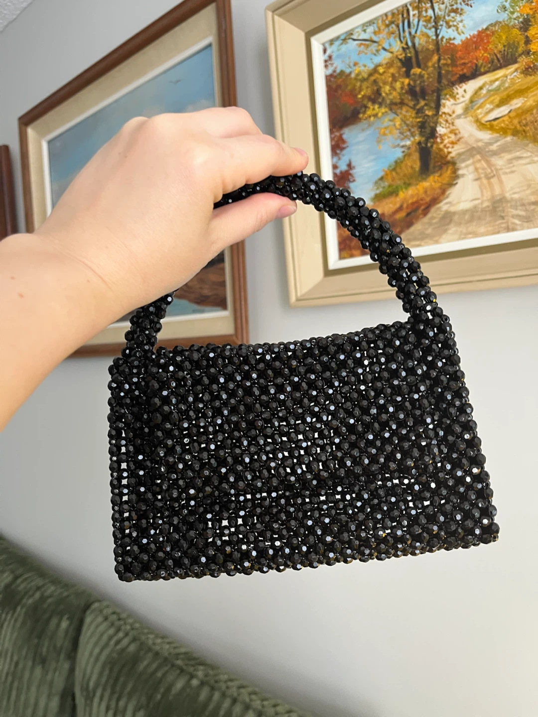 Handmade Black Beaded Handbag - photo 4
