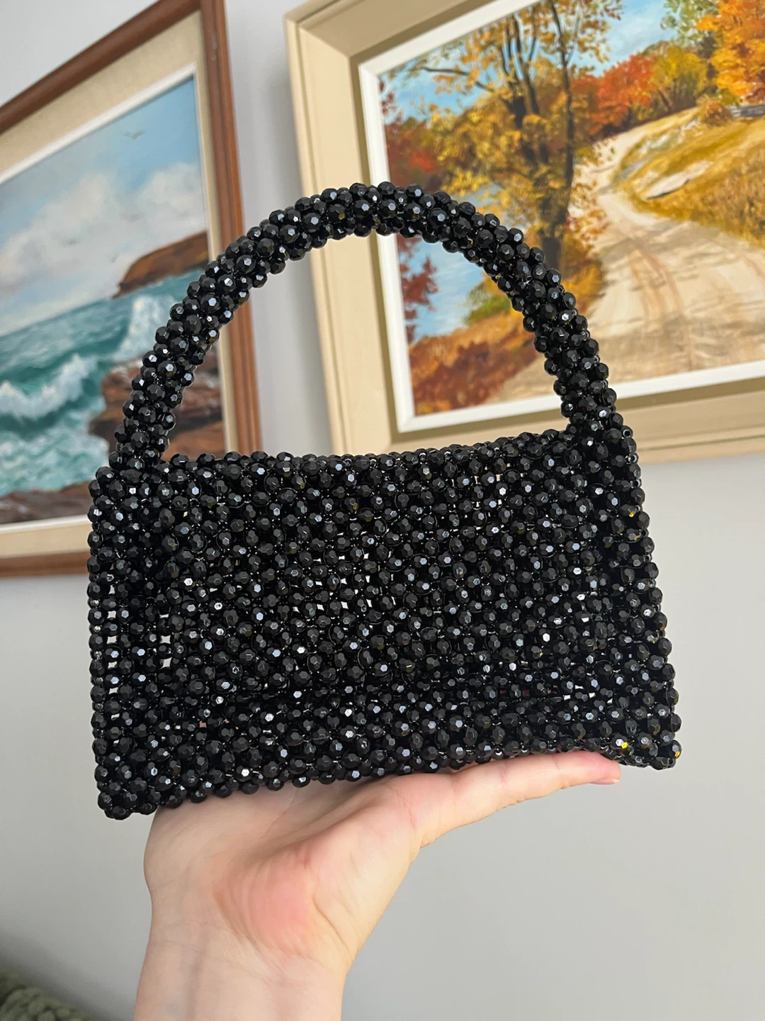 Handmade Black Beaded Handbag - photo 5