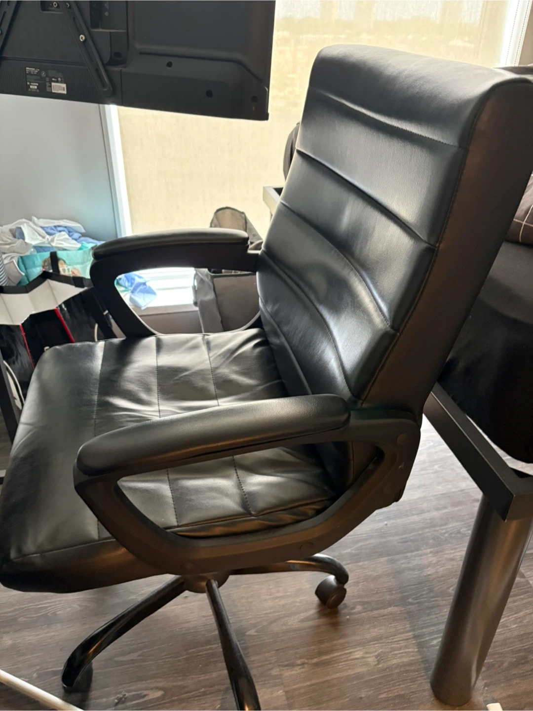 Black Faux Leather Office Chair