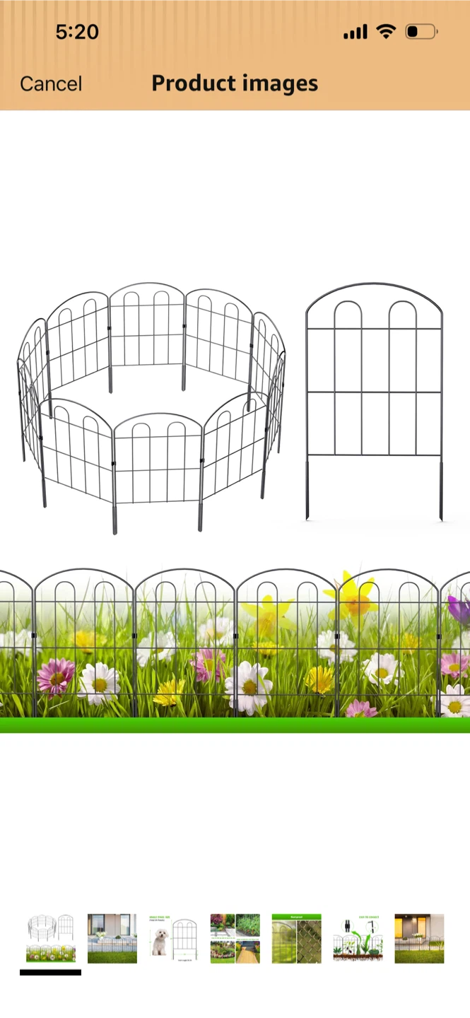 New-Decorative Garden Fence Panels - Black