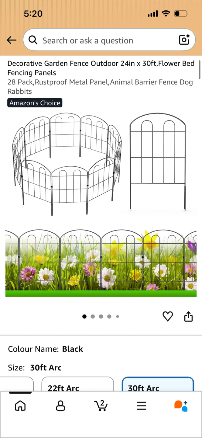 New-Decorative Garden Fence Panels - Black - photo 2