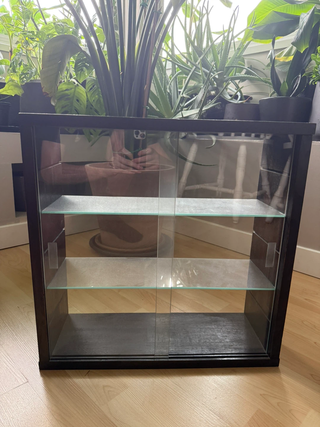 2x Wall-mounted Display Cabinet with Glass Doors - photo 2