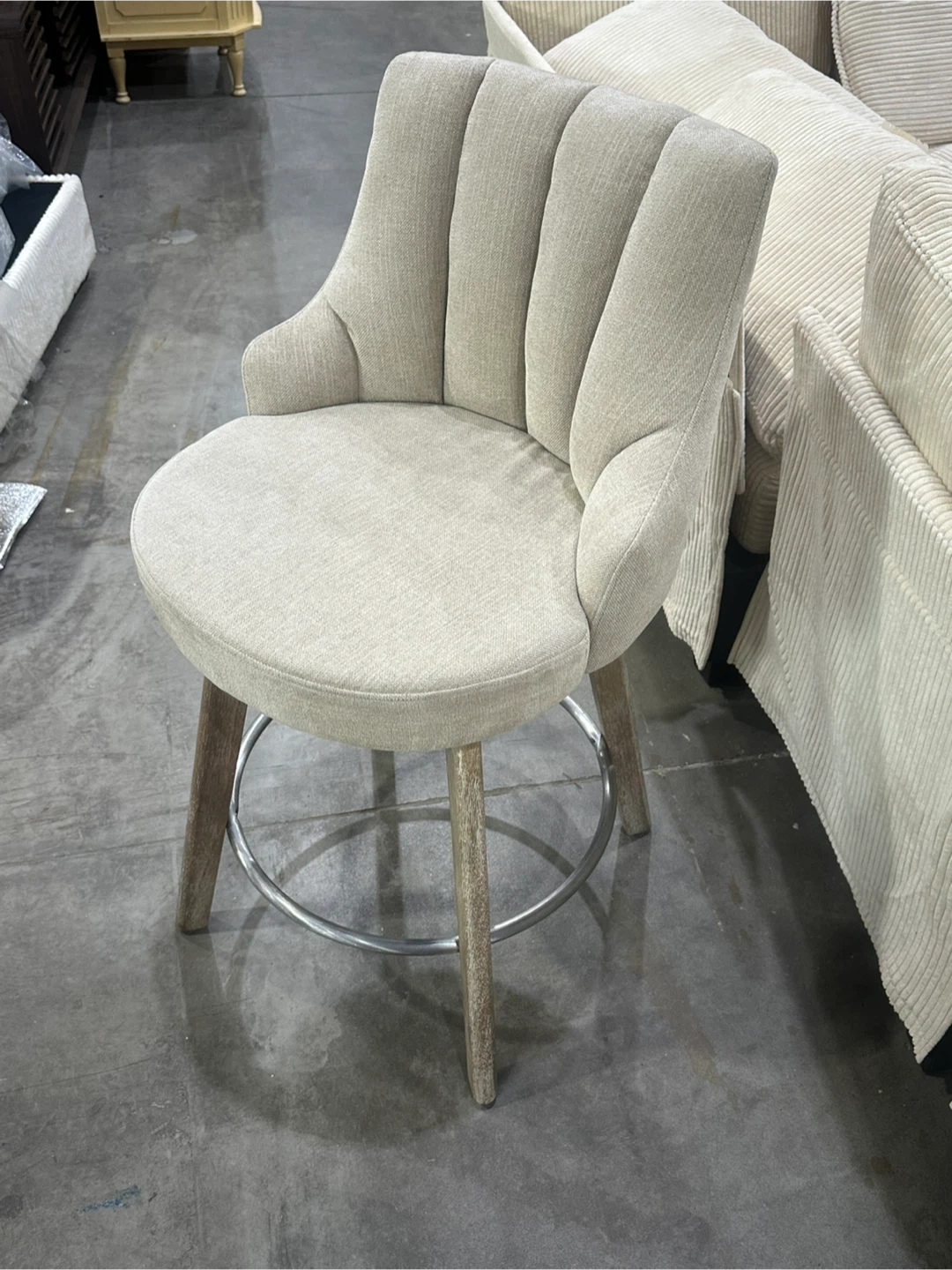 (NEW) Sand Swivel Bar Stools - 26" (Set of 2)