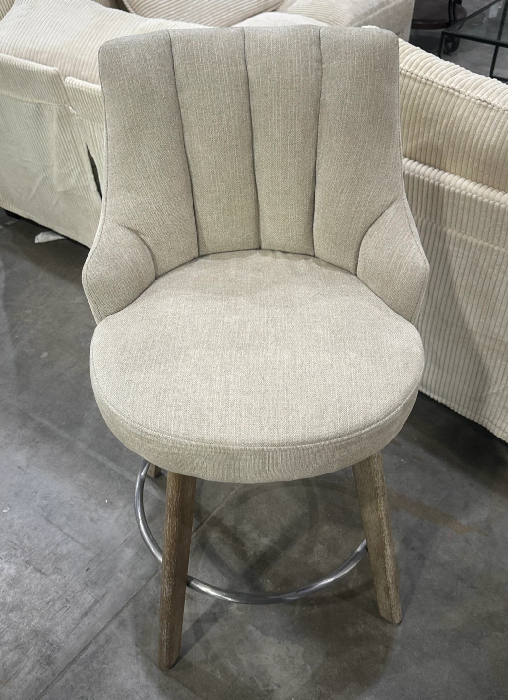 (NEW) Sand Swivel Bar Stools - 26" (Set of 2) - photo 2