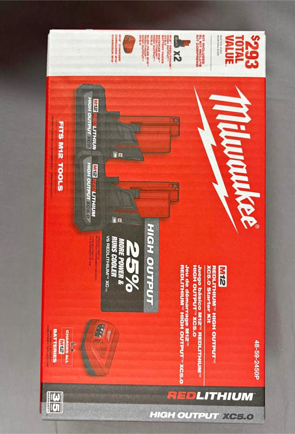Milwaukee M12 REDLITHIUM XC5.0 Starter Kit with Charger