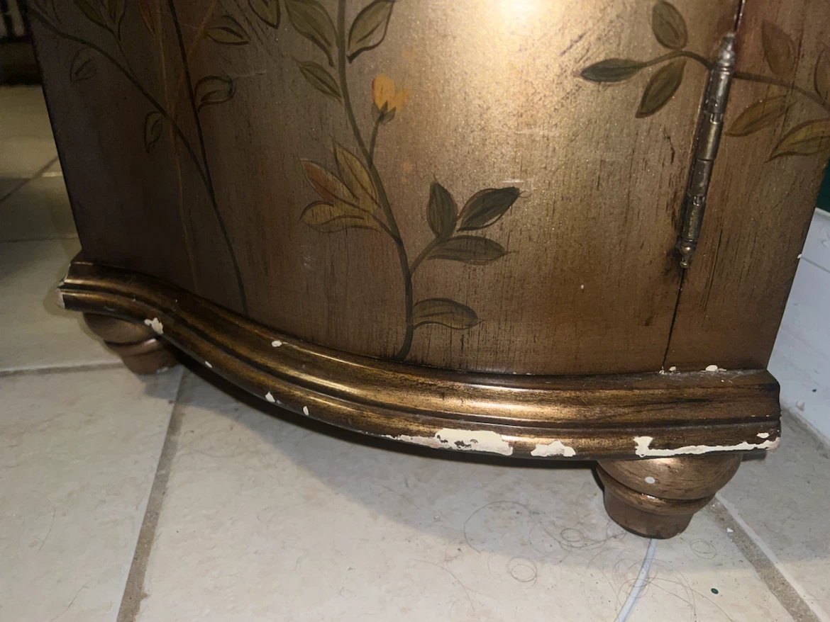Gold/Bronze Painted Cabinet with Original Fixtures - photo 5