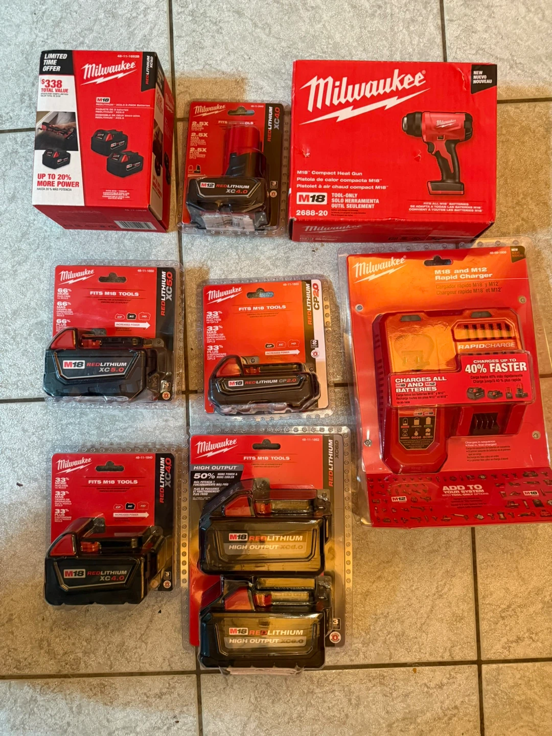 Milwaukee M18 & M12 Tools and Charger Bundle