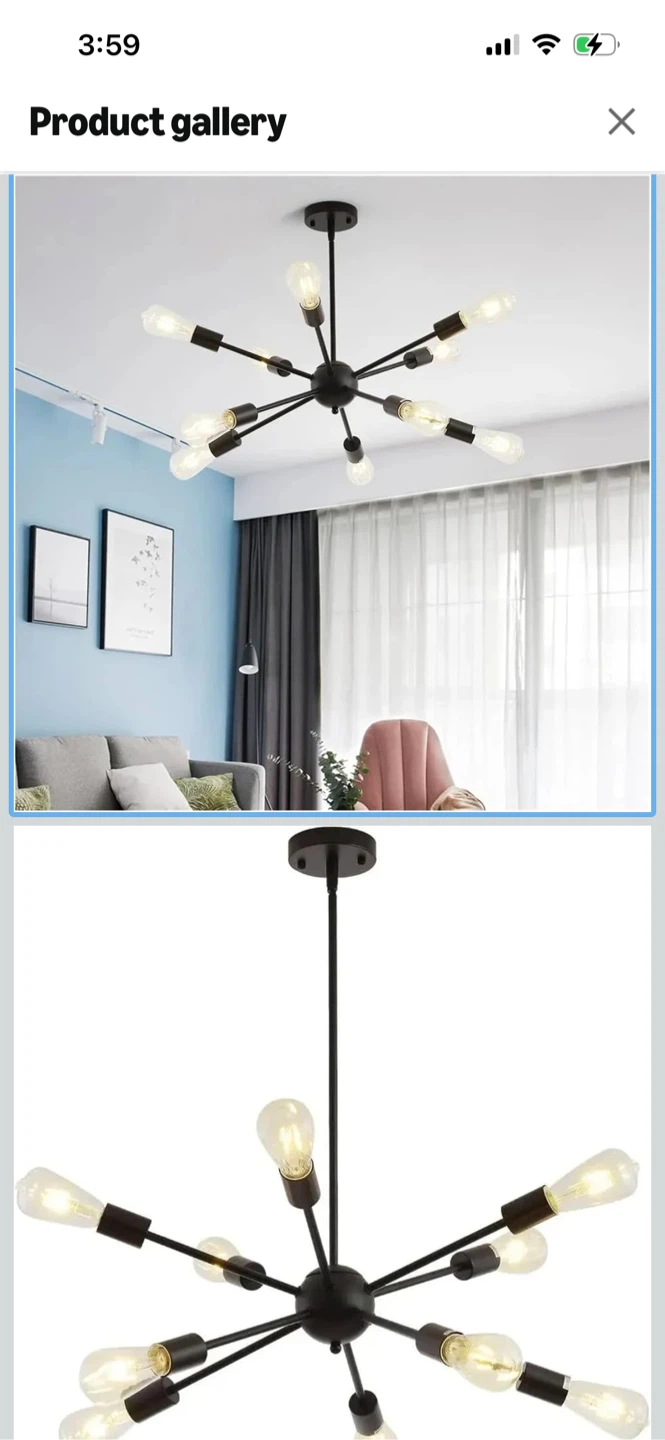 New-SESIMENT Set of 2 Black and Wood Plug-in Pendant Lights - photo 4
