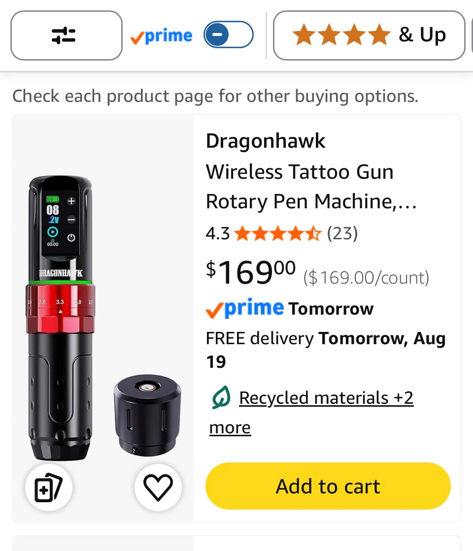 Dragonhawk Wireless Tattoo Gun Rotary Pen Machine (Red)