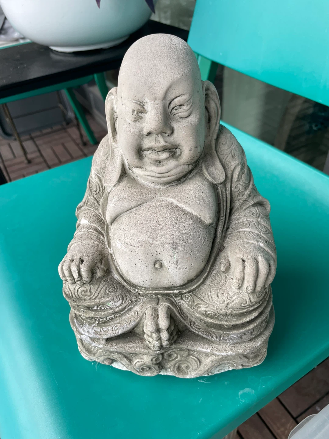 Stone Laughing Buddha Statue