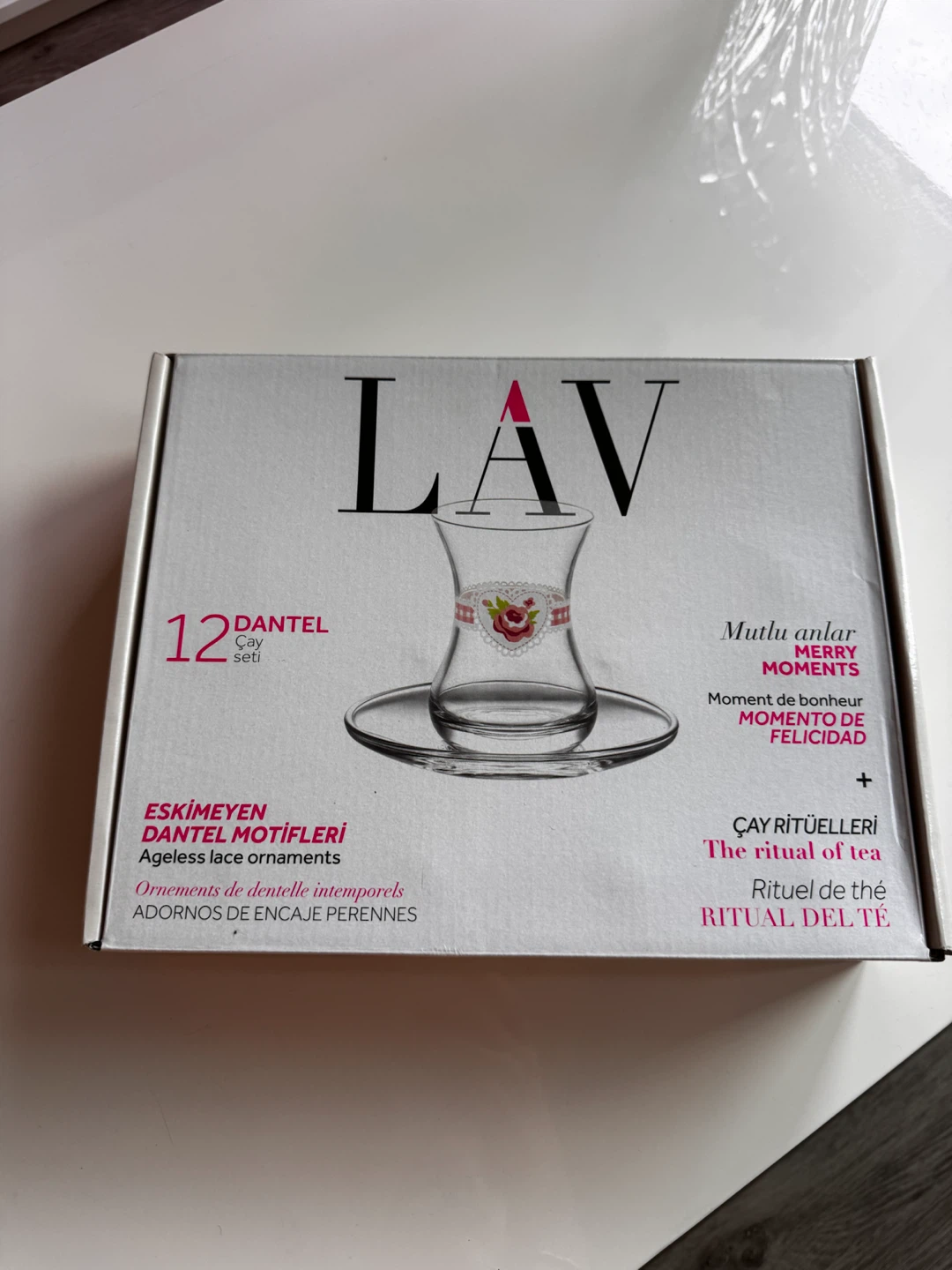 LAV 12 Piece Glass Tea Glasses Set with Saucers