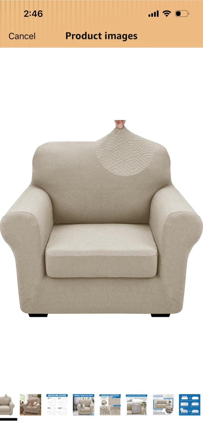 Chair Cover for Moveable Cushion Couch