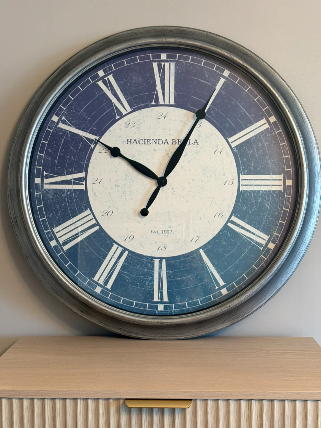 Large 29.5 inch Hacienda Bela Roman Numeral Wall Clock