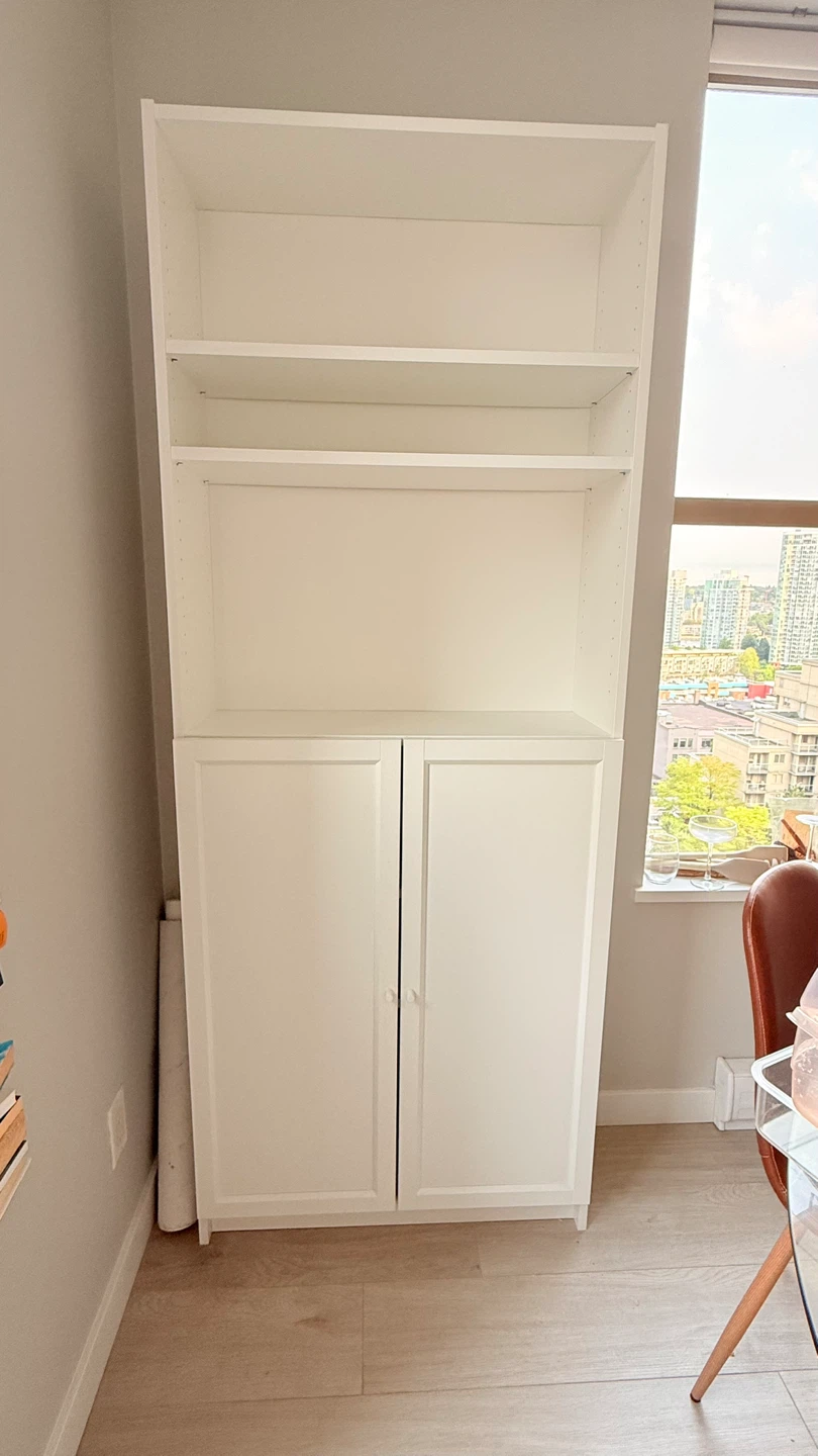 White IKEA Bookshelf with Cabinet - photo 2