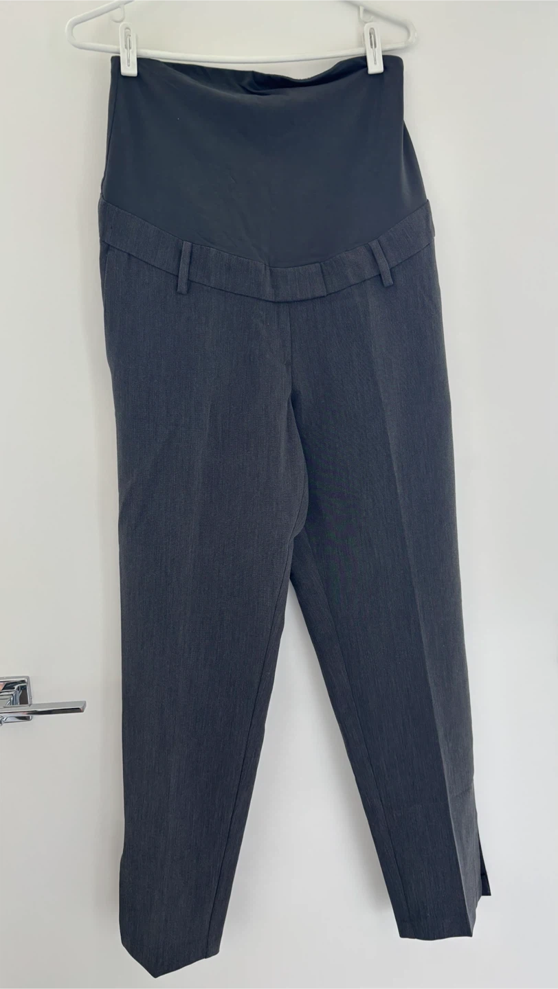 H&M Mama Slit-Hem Pants - Grey, Size M - photo 2