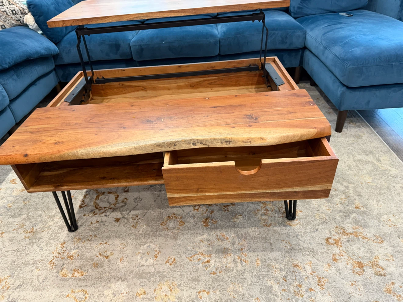Lift-Top Coffee Table with Storage - photo 3