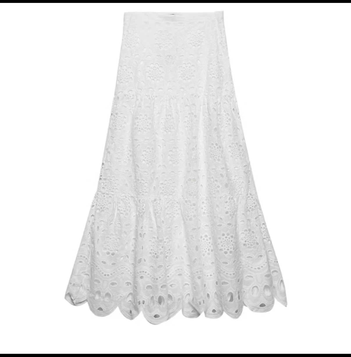 White Broderie Anglaise Maxi Skirt