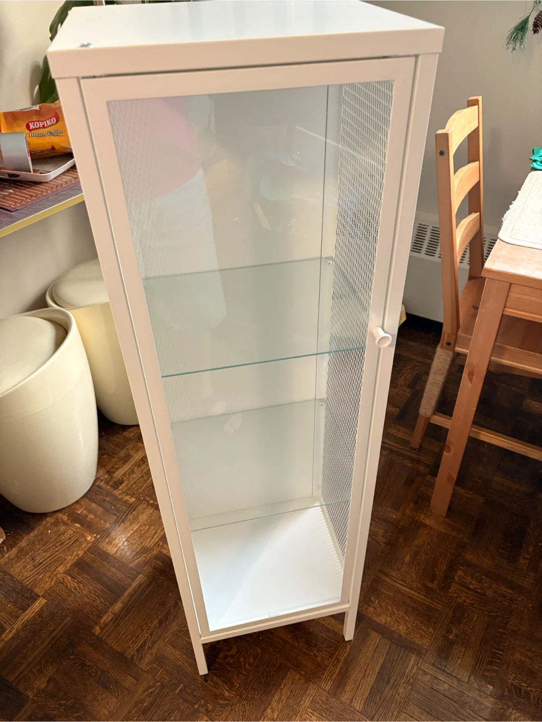 White Glass Display Cabinet
