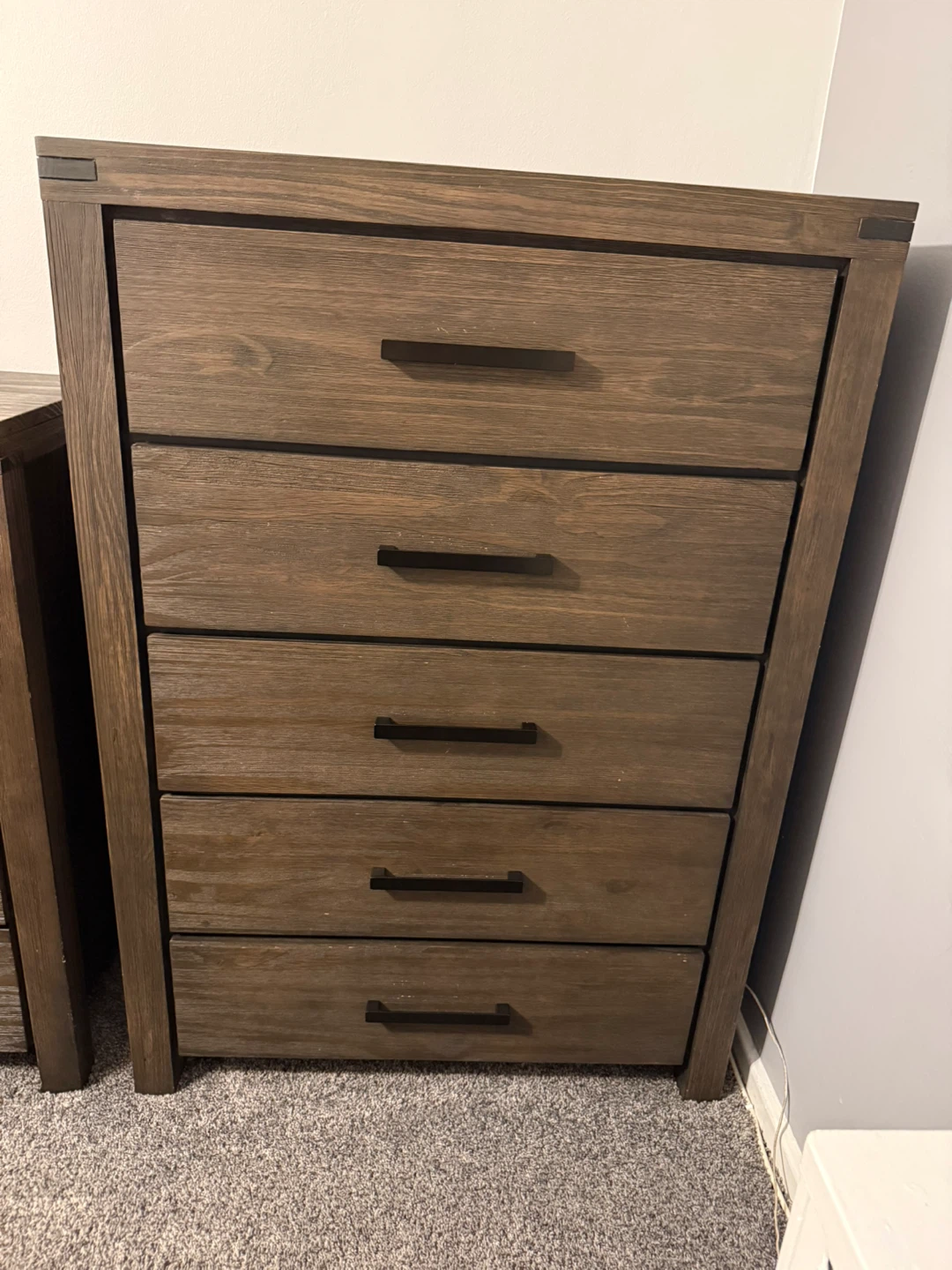 5-Piece Rustic Brown Bobs Furniture Bedroom Set - photo 4