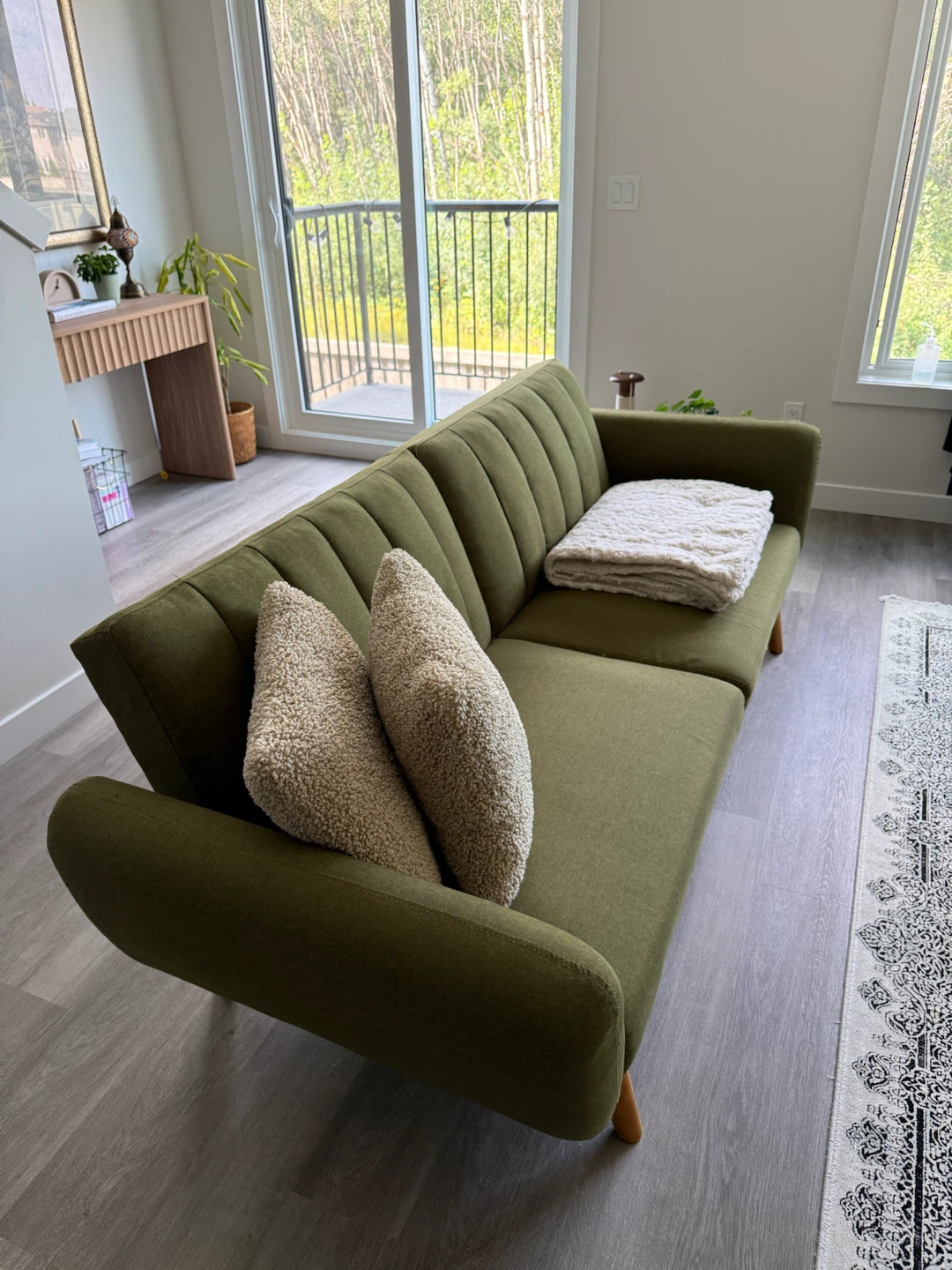 Olive Green Futon Sleeper Sofa