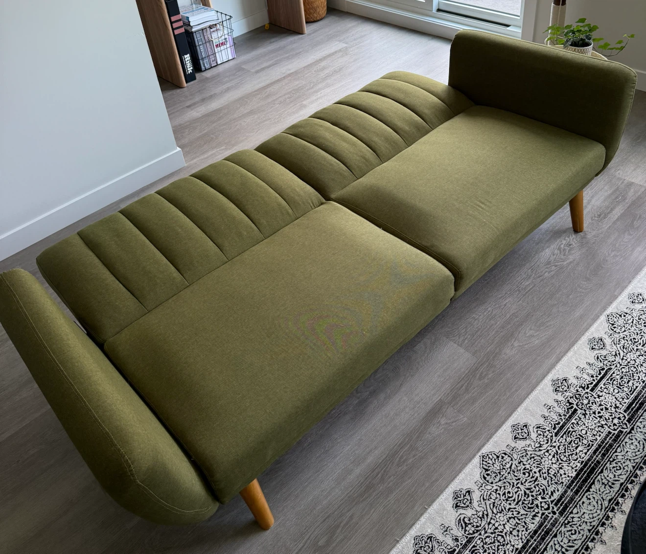 Olive Green Futon Sleeper Sofa - photo 2