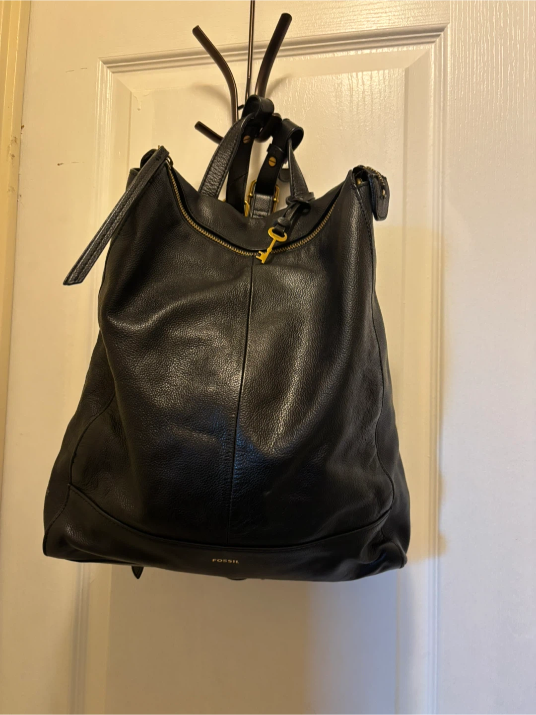 Fossil Black Leather Backpack - photo 4