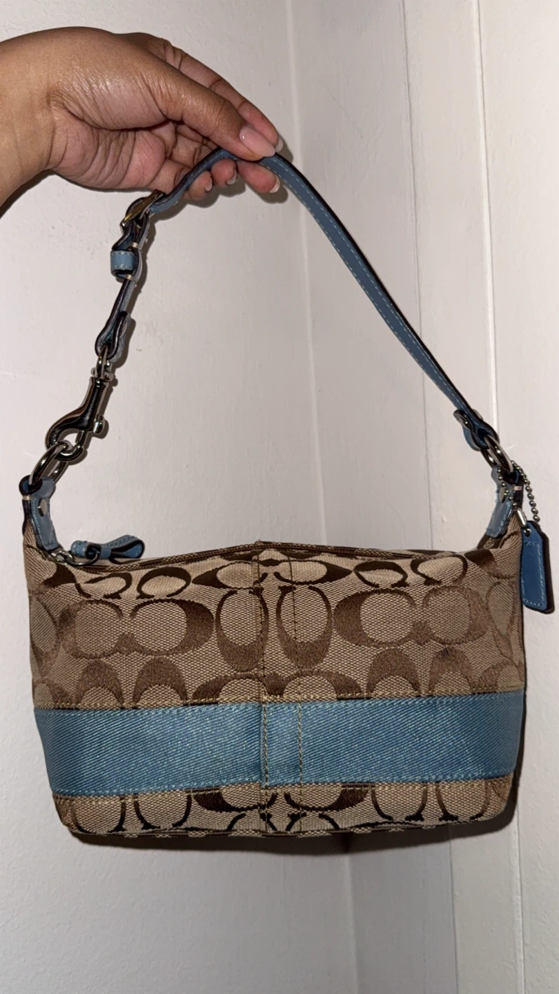 coach mini demi stripe in blue