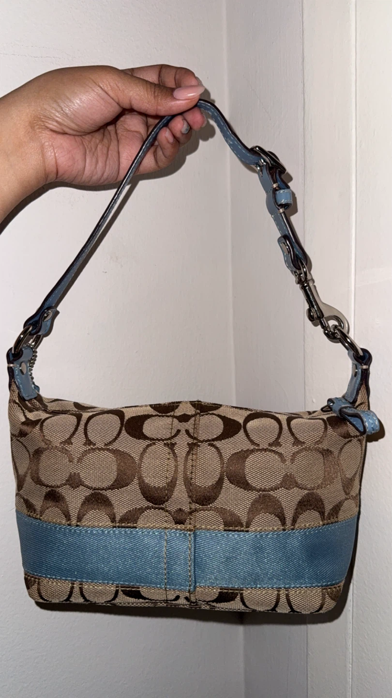 coach mini demi stripe in blue - photo 2