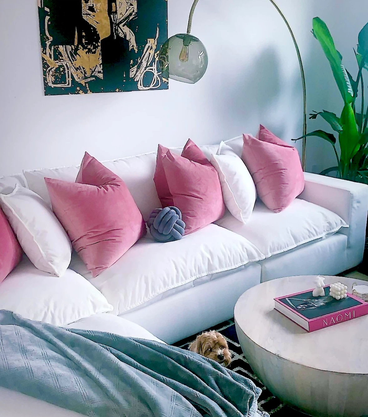 Set of 4 Pink Velvet Pillow Covers + White Pillow Inserts