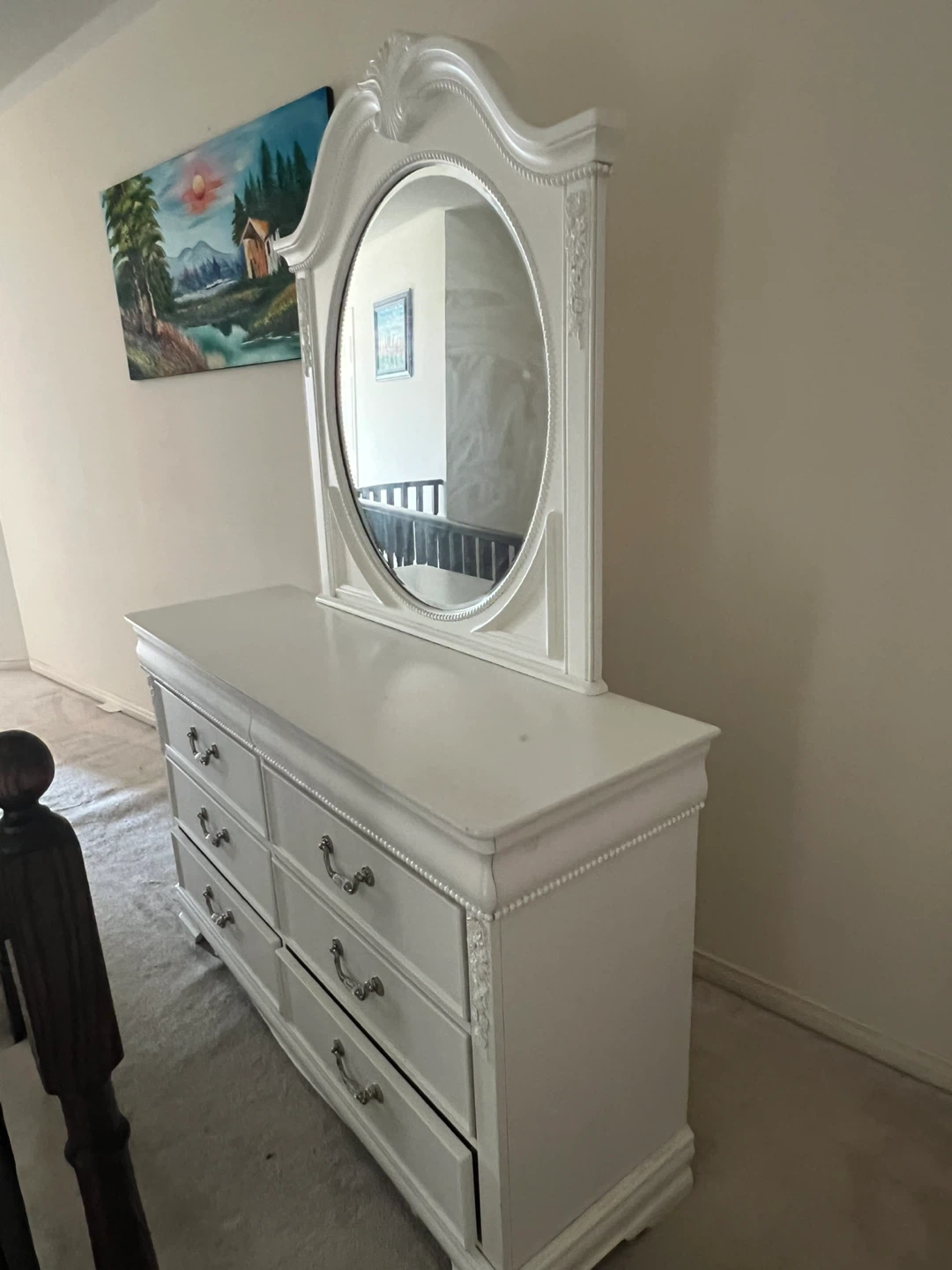 White Dresser with Mirror - photo 2