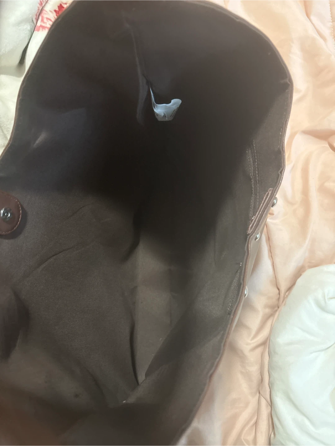 Brown Faux Leather Studded Shoulder Bag - photo 3