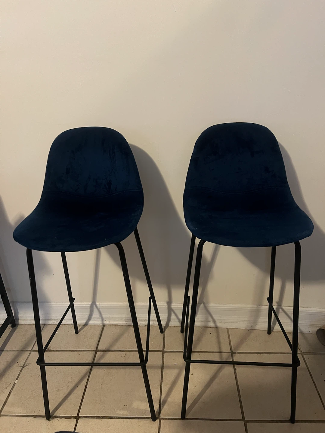 Blue Suede High Top/ Breakfast Bar Stool Set