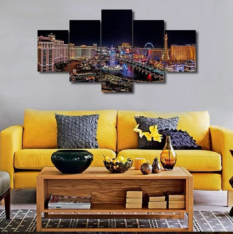 Factory Sealed Las Vegas Nevada Cityscape Wall Art 5pc - photo 2