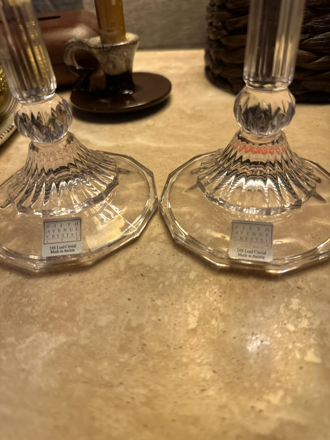 Pair of Fifth Avenue Crystal Candlesticks - photo 2