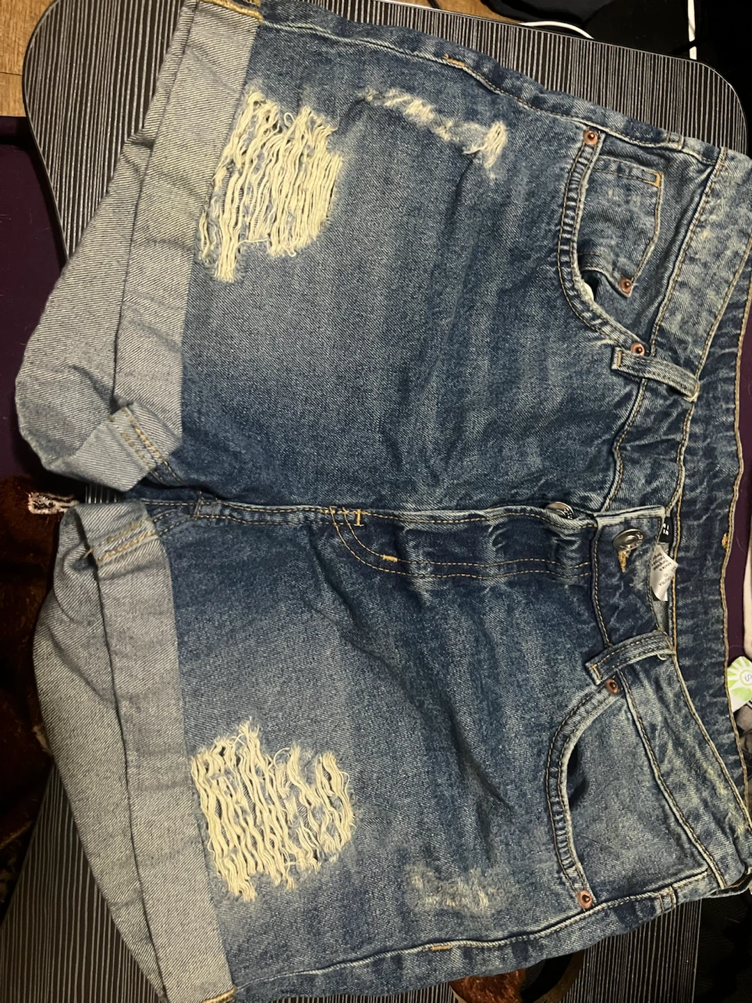 Distressed Denim Shorts