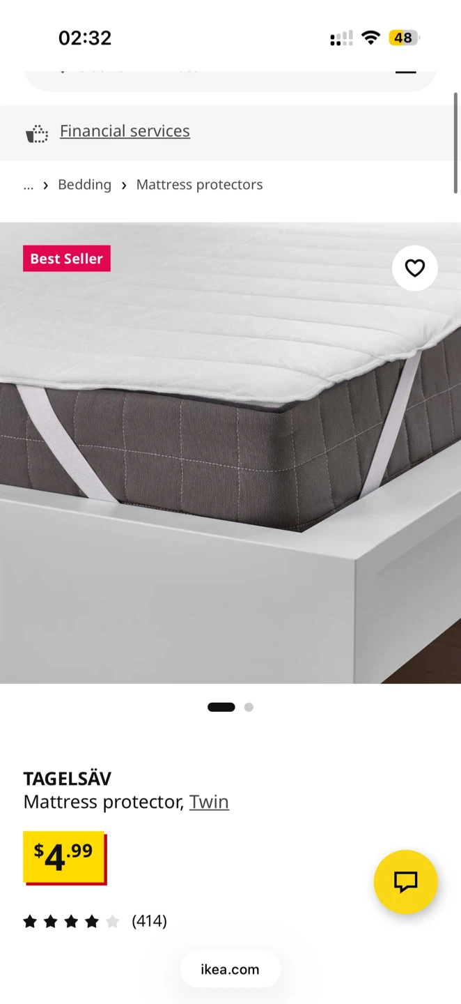 IKEA TAGELSÄV Twin Mattress Protector