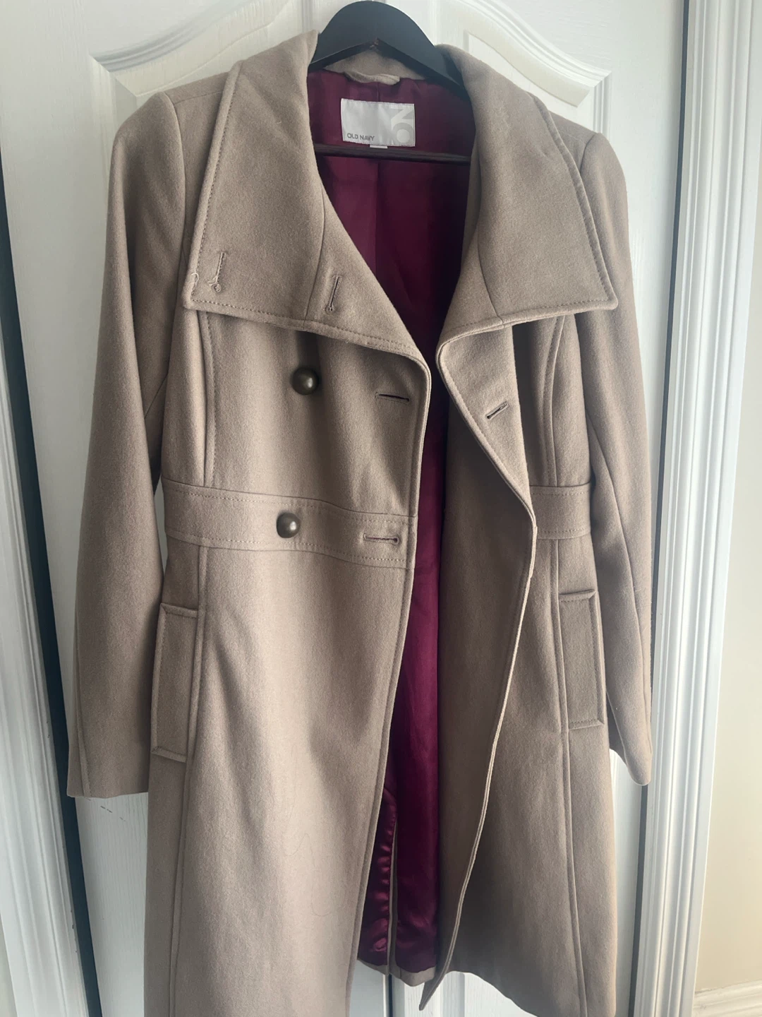 Old Navy Beige Wool Blend Coat