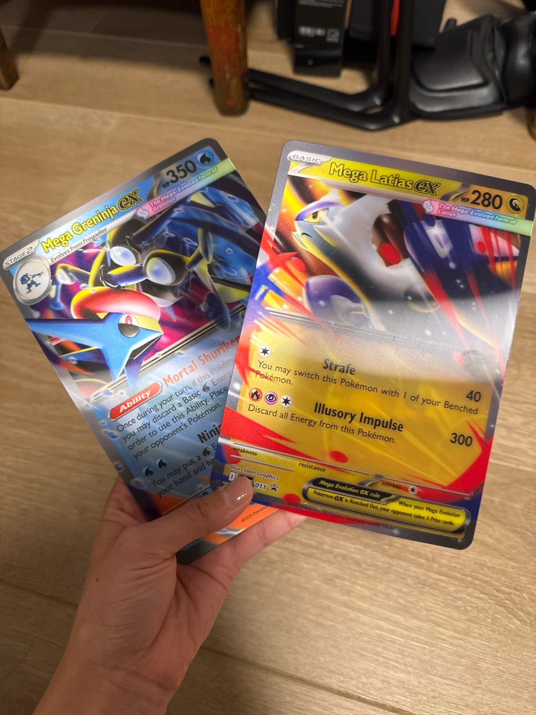 Pokemon jumbo Mega Greninja EX and Mega Latias EX Cards