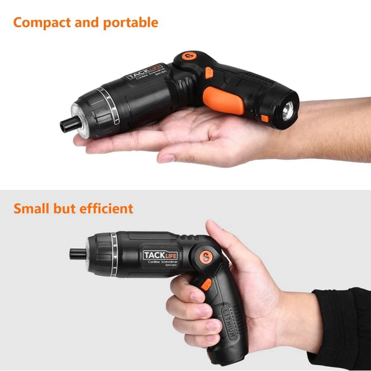 Tacklife 3.6V Cordless Screwdriver + 30-Pc Bit Set - photo 4