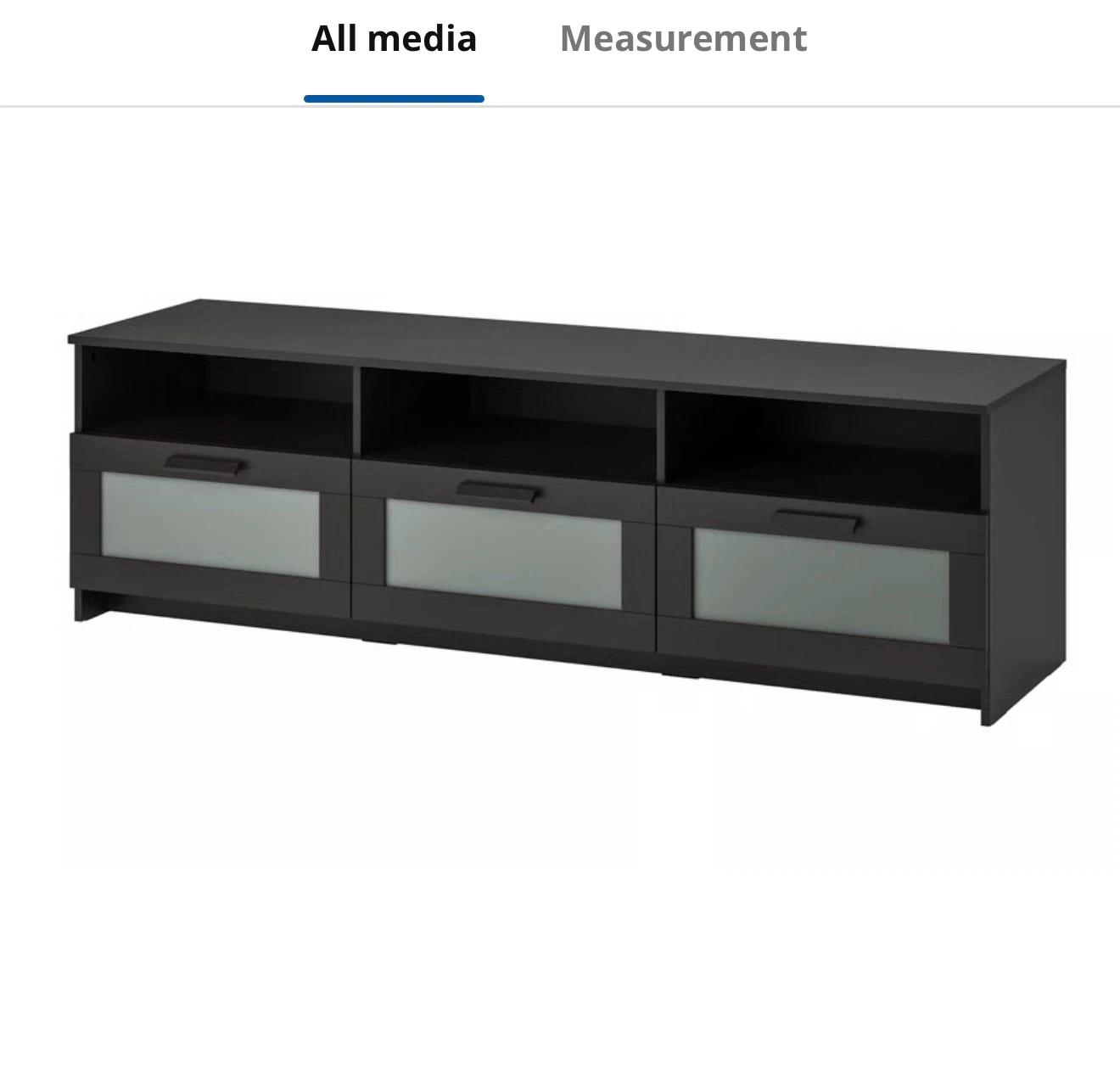 Black TV Stand with Frosted Cabinet Doors