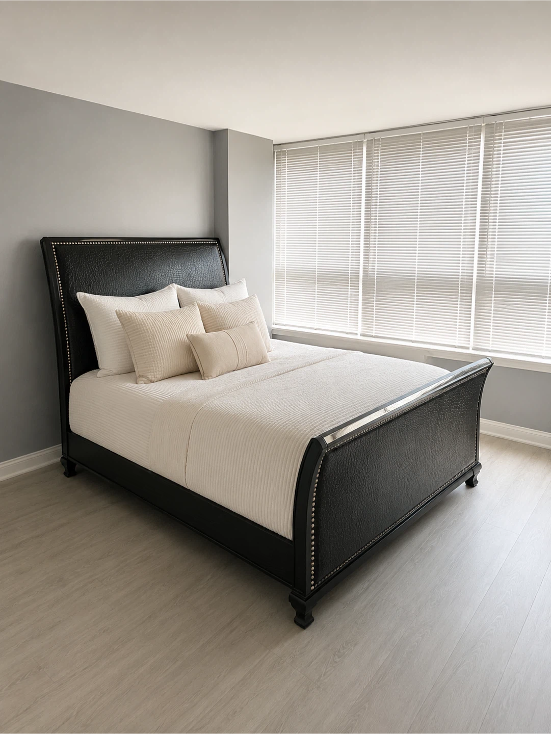 Black Faux crocodile Bed Frame & Dresser Set - photo 2